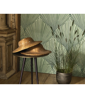 Papier peint SEMIRAMIS VERT NIL - Collection Babylone - CASADECO - Ref. BBLN89767533