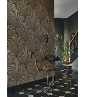 Papier peint SEMIRAMIS NOIR REGLISSE - Collection Babylone - CASADECO - Ref. BBLN89769365