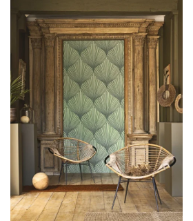 Papier peint SEMIRAMIS VERT NIL - Collection Babylone - CASADECO - Ref. BBLN89767533