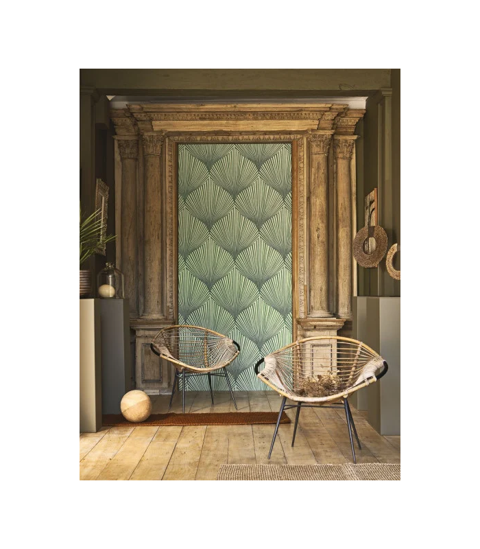 Papier peint SEMIRAMIS VERT NIL - Collection Babylone - CASADECO - Ref. BBLN89767533