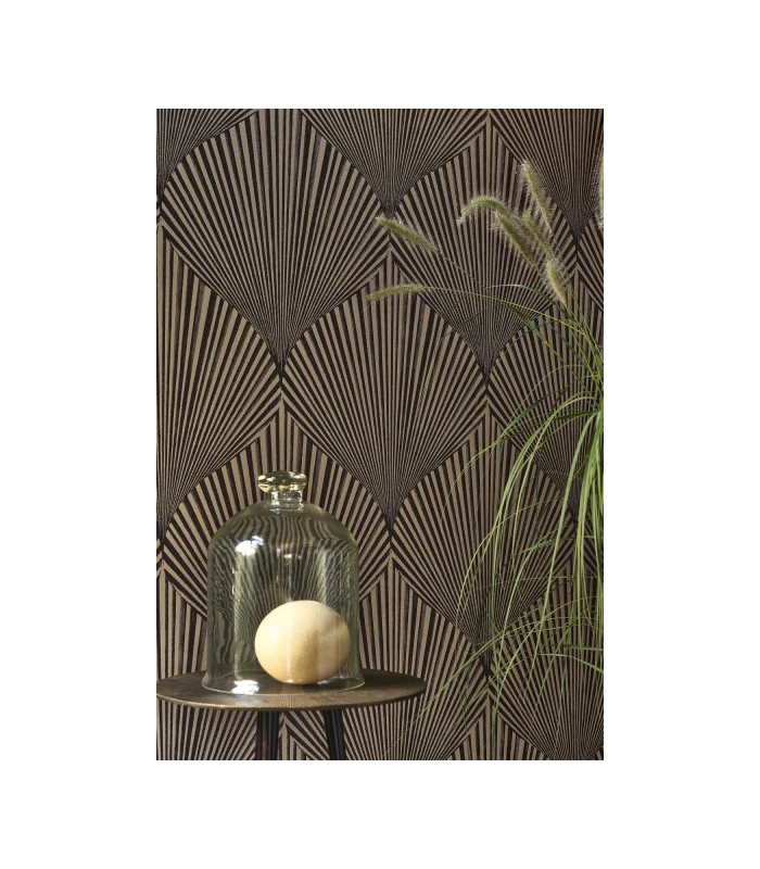 Papier peint SEMIRAMIS NOIR REGLISSE - Collection Babylone - CASADECO - Ref. BBLN89769365