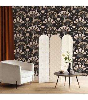 Papier peint Majestic NOIR IRISÉ - Collection Élégance - CASELIO - Réf. ELC105279024