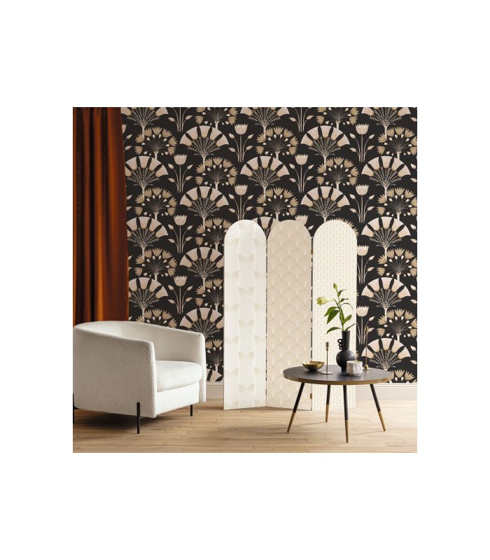 Papier peint Majestic NOIR IRISÉ - Collection Élégance - CASELIO - Réf. ELC105279024