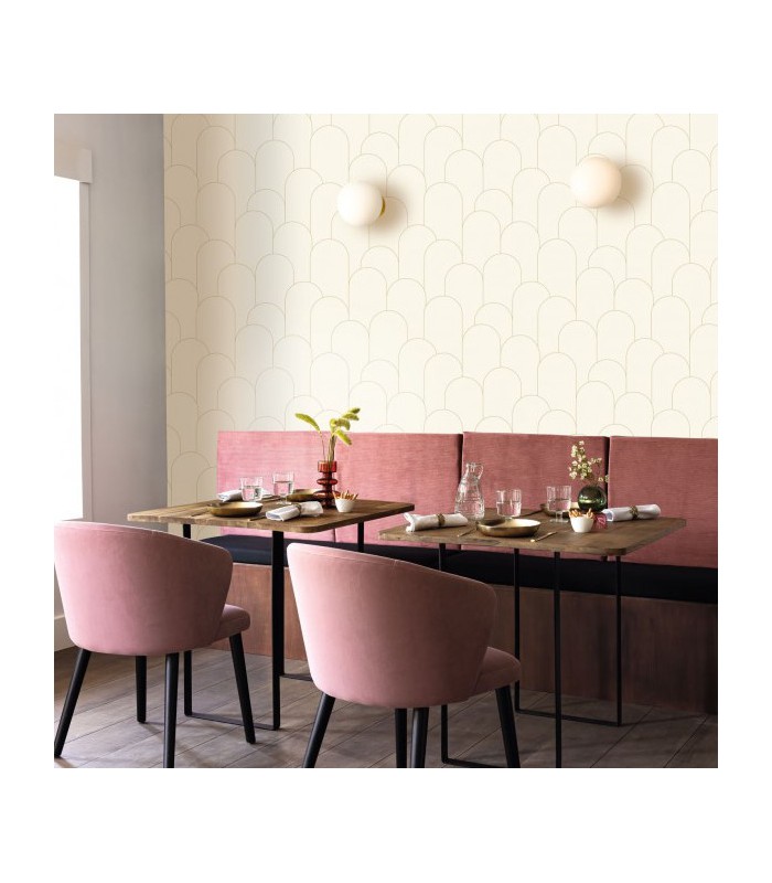 Papier peint Ornament BLANC DORÉ - Collection Élégance - CASELIO - Réf. ELC105280020