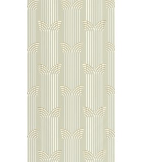 Papier peint Glamour VERT AMANDE DORÉ - Collection Élégance - CASELIO - Réf. ELC105297029