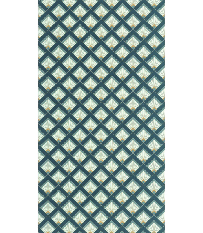 Papier peint Effervescence BLEU CANARD DORÉ - Collection Élégance - CASELIO - Réf. ELC105316162