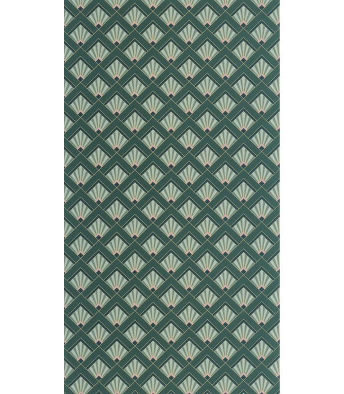 Papier peint Effervescence VERT ÉMERAUDE VIOLET DORÉ - Collection Élégance - CASELIO - Réf. ELC105317024