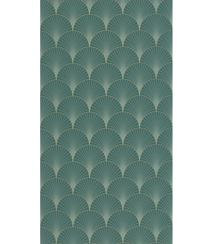 Papier peint Prosperity VERT ÉMERAUDE DORÉ - Collection Élégance - CASELIO - Réf. ELC105267129