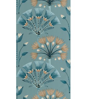 Papier peint Majestic BLEU CANARD DORÉ - Collection Élégance - CASELIO - Réf. ELC105276012