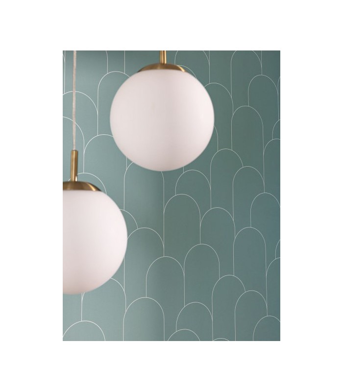 Papier peint Ornament VERT D'EAU et BLANC - Collection Élégance - CASELIO - Réf. ELC105287000