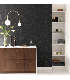 Papier peint Ornament NOIR DORÉ - Collection Élégance - CASELIO - Réf. ELC105289020