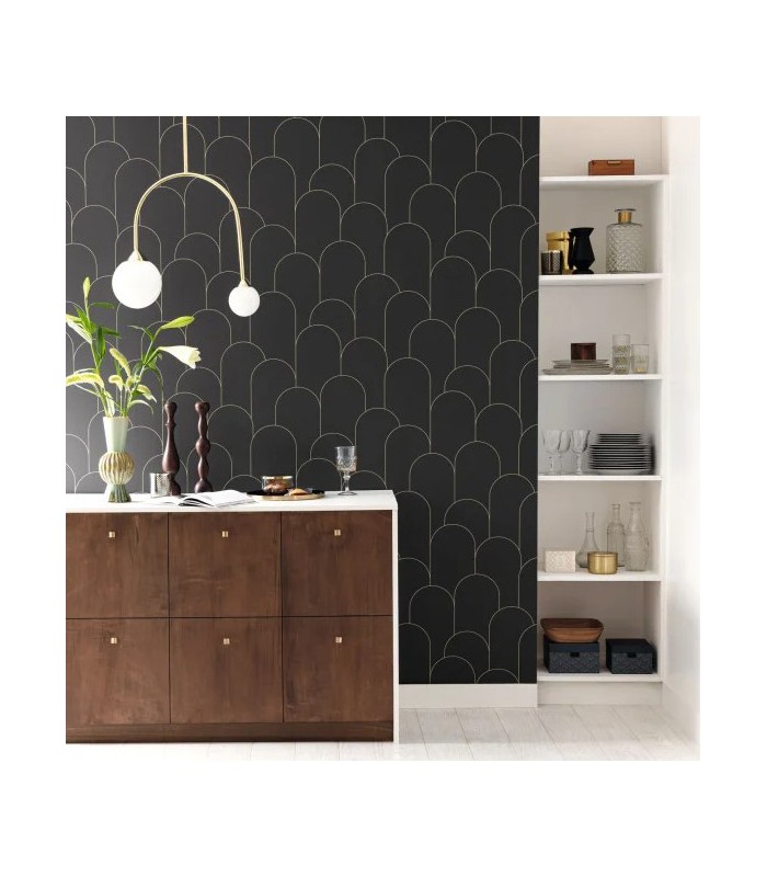 Papier peint Ornament NOIR DORÉ - Collection Élégance - CASELIO - Réf. ELC105289020