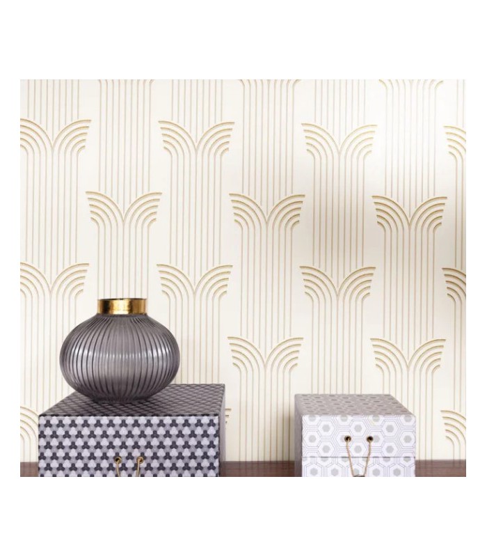 Papier peint Glamour BEIGE DORÉ - Collection Élégance - CASELIO - Réf. ELC105291027