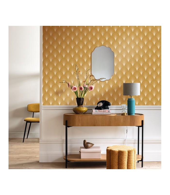 Papier peint Prosperity OCRE DORÉ - Collection Élégance - CASELIO - Réf. ELC105262040