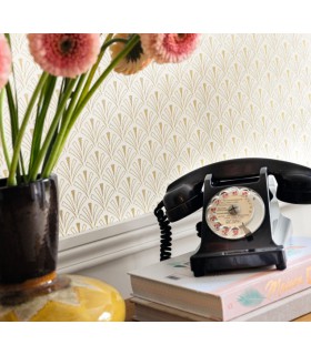 Papier peint Abundance BEIGE DORÉ - Collection Élégance - CASELIO - Réf. ELC105300010