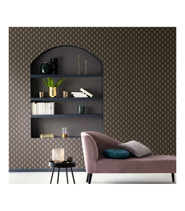 Papier peint Effervescence NOIR DORÉ - Collection Élégance - CASELIO - Réf. ELC105319000