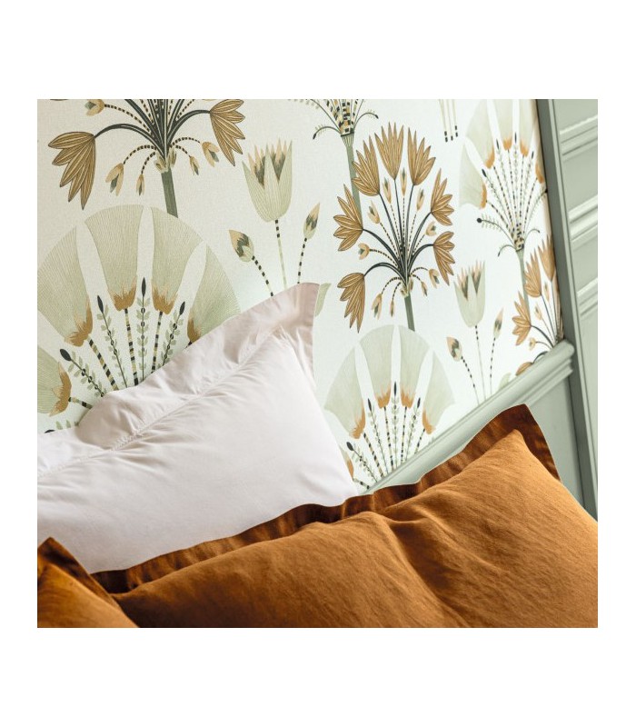 Papier peint Majestic VERT AMANDE DORÉ - Collection Élégance - CASELIO - Réf. ELC105277029