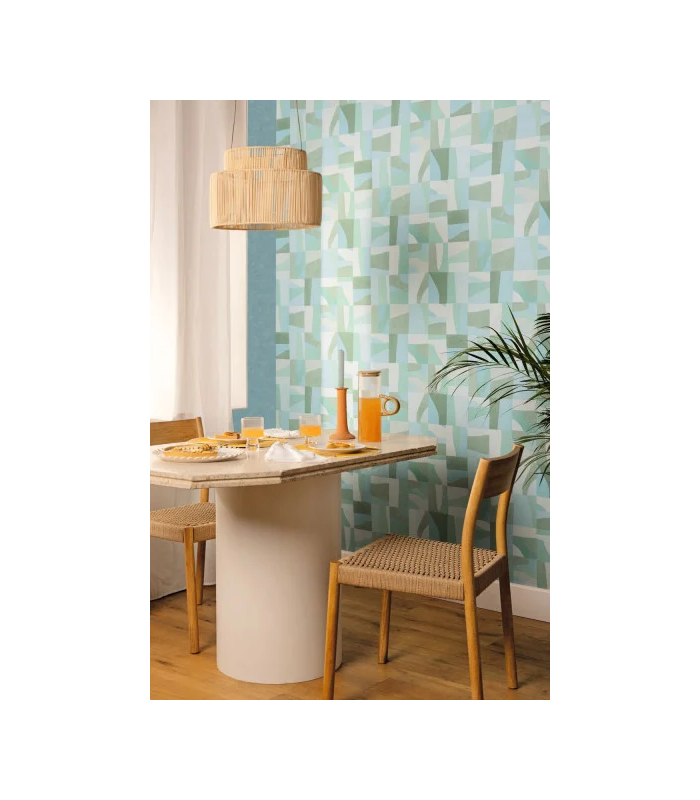 Papier peint Uni Mat BLEU CANARD Collection Céramique - CASELIO - Réf. CER105246387