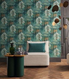 Papier Peint Intissé Marakanda Anthracite/ Grenat – Nuit d’Orient de Casamance - réf. 75380304