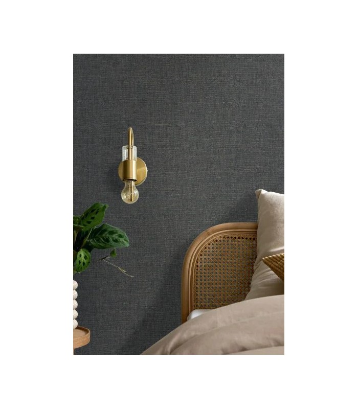 Papier peint Uni métallisé NOIR DORÉ - Collection Élégance - CASELIO - Réf. ELC103239022