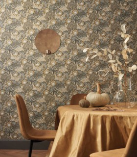 Papier Peint Intissé Persée Marine/ Cuivre – Nuit d’Orient de Casamance - réf. 75391426