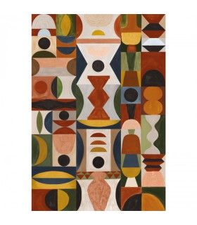 Papier Peint Panoramique Modelage Terracotta / Sable – L’Atelier de Casamance - réf. 75564180 - 204 x 300 CM