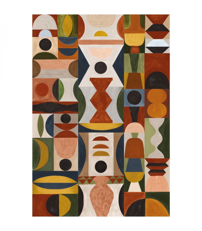 Papier peint panoramique Modelage Terracotta Sable Casamance 75564180 - 204 x 300 CM