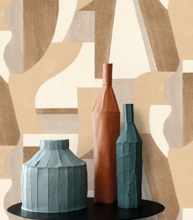 Papier peint Gino Cognac vinyle sur intissé Casamance réf. 76001222