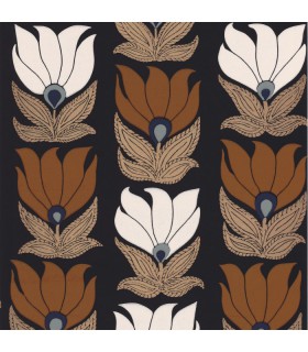 Papier peint intissé floral Dauphine blanc doré Casamance réf. 75690610