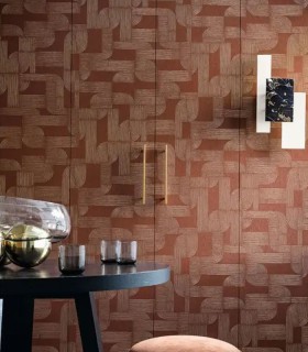 Papier Peint Intissé Hector Blanc/ Doré – Square Jasmin de Casamance - réf. 75701222