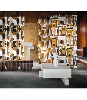 Papier Peint Vinyle sur Intissé Alexander Sable – Mouvements de Casamance - réf. 76021324