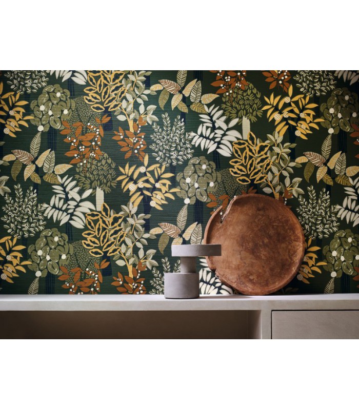 Papier peint vinyle Peradeniya blanc mordoré Casamance 75940100