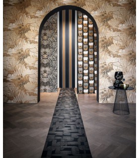 Papier Peint Intissé Jasmin Grège/ Vert Argile – Square Jasmin de Casamance - réf. 75680100