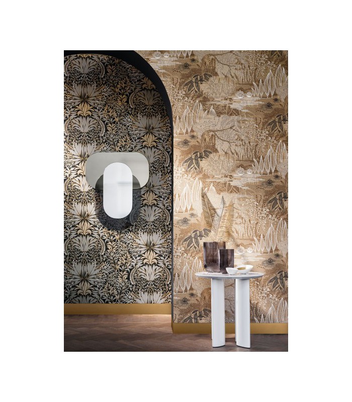 Papier peint intissé Jasmin grège vert argile – Casamance 75680100