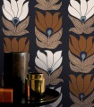 Papier peint intissé floral Dauphine blanc doré Casamance réf. 75690610