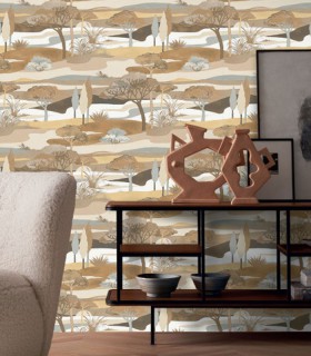 Papier peint intissé Cap Ferret sable latte Casamance 75870100