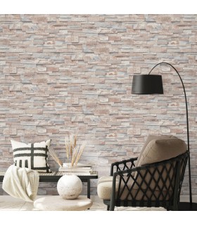 Papier Peint Vinyle Grainé sur Intissé Motif Parement Beige – Erismann - réf. 02363-10