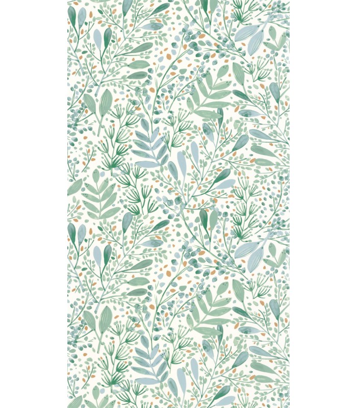 Papier peint Joy Vert d'Eau Bleu grisé et Or - Collection Green Life 2 - CASELIO - Réf.  GNL2101697620