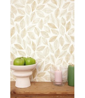 Papier peint Bliss Blanc et Or - Collection Green Life 2 - CASELIO - Réf.  GNL2105380246