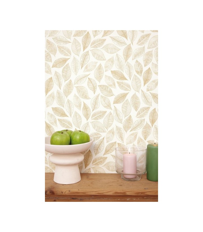 Papier peint Bliss Blanc et Or - Collection Green Life 2 - CASELIO - Réf.  GNL2105380246