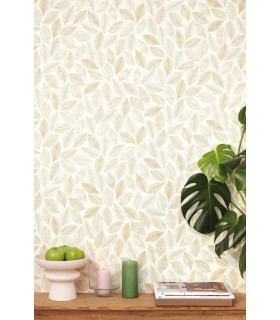 Papier peint Bliss Blanc et Or - Collection Green Life 2 - CASELIO - Réf.  GNL2105380246