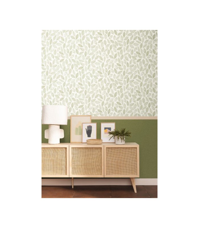 Papier peint Bliss Blanc et Vert mousse - Collection Green Life 2 - CASELIO - Réf.  GNL2105380755