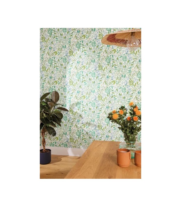 Papier peint Joy Vert mousse et Or - Collection Green Life 2 - CASELIO - Réf.  GNL2101690734