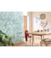 Papier peint Joy Bleu et Or sur Fond Vert d'Eau - Collection Green Life 2 - CASELIO - Réf.  GNL2101697672