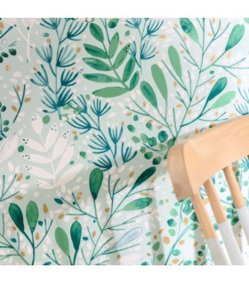 Papier peint Joy Bleu et Or sur Fond Vert d'Eau - Collection Green Life 2 - CASELIO - Réf.  GNL2101697672