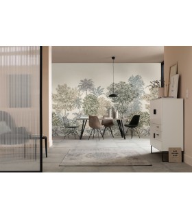 Papier Peint Panoramique Impression Numérique sur Intissé Painted Palms – Infinity 2 de KOMAR - réf. IF3-041 - 300 x 250cm