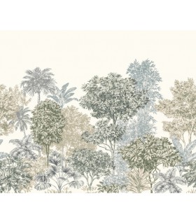 Papier Peint Panoramique Impression Numérique sur Intissé Painted Palms – Infinity 2 de KOMAR - réf. IF3-041 - 300 x 250cm