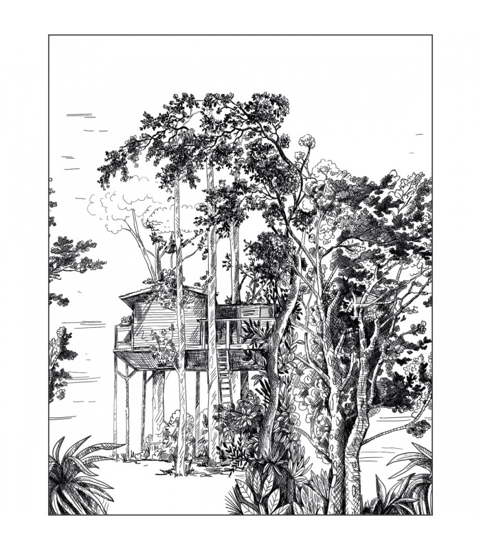 Papier peint Panoramique Garden Shed Noir - 200x250cm - Collection Green Life 2 - CASELIO - Réf.  GNL2105420905