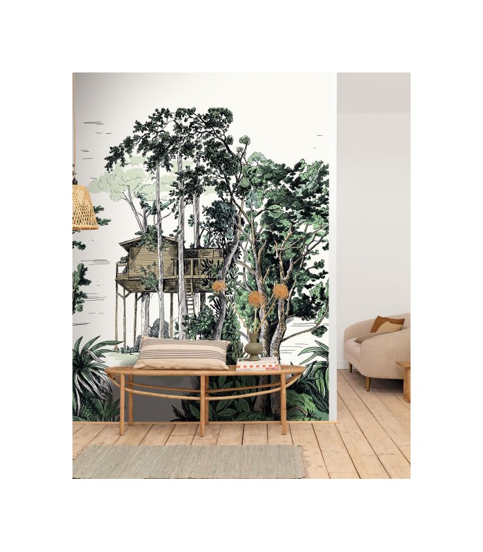 Papier peint Panoramique Garden Shed Vert - 200x310cm - Collection Green Life 2 - CASELIO - Réf.  GNL2105420404