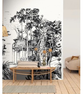 Papier peint Panoramique Garden Shed Noir - 200x310cm - Collection Green Life 2 - CASELIO - Réf.  GNL2105420904